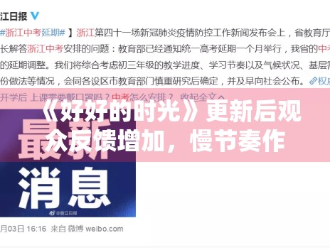 《好好的时光》更新后观众反馈增加，慢节奏作品如何留住耐心